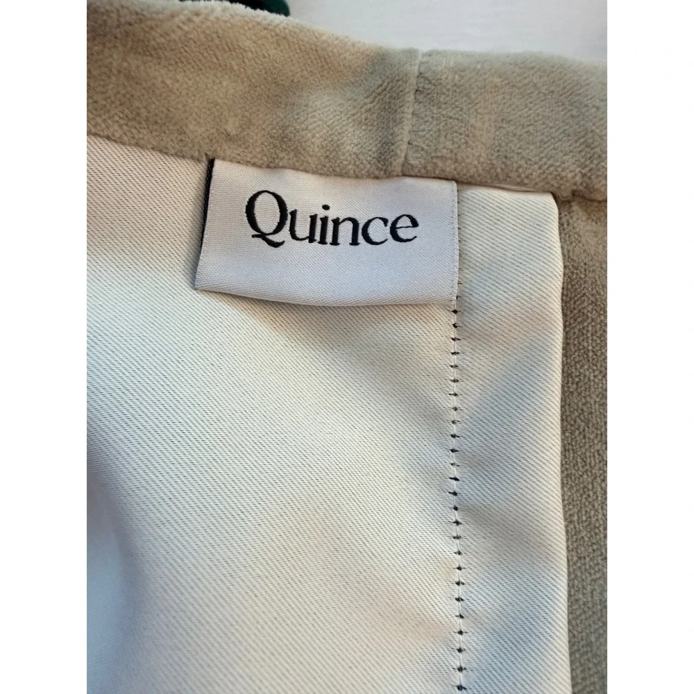 NWOT QUINCE Light Grey Room Darkening Cotton Velvet Modern Luxury Curtain 48x108